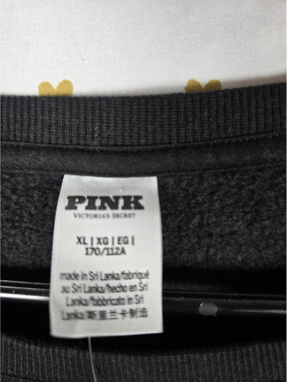 Victorias Secret Pink Black Sweater Shirt Logo NEW NWT XL - Picture 3 of 4